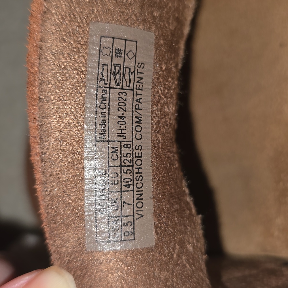 Vionic Georgie Mule Brown Tan Chesnut Suede Women's Clogs 9.5 Orthopedic Shoes - Picture 12 of 12